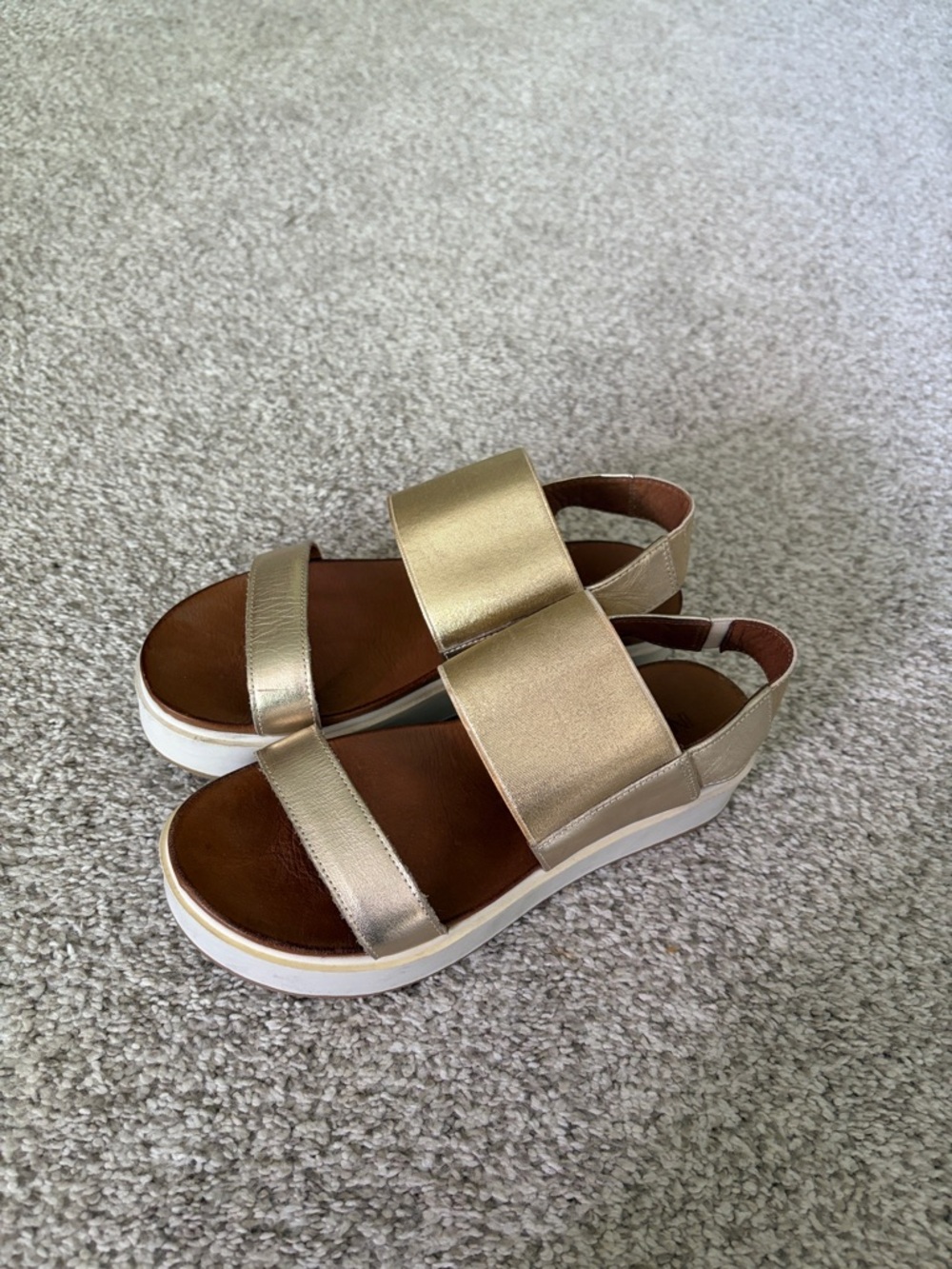 Women's Metallic Gold Platform Sandals